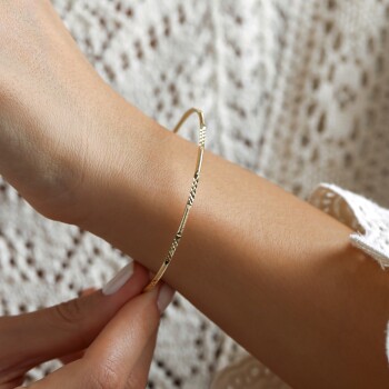 14 Ayar Altın Parçalı Kalemli Ajda Bilezik - Koçak