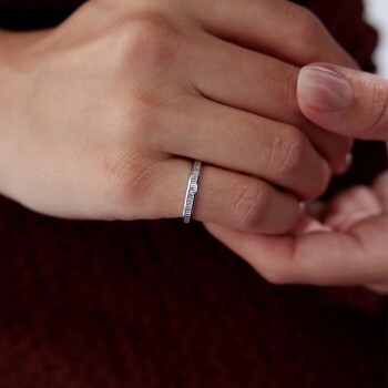 1.42 Ct Pırlanta Mini Baget Tamtur Yüzük - Siempre