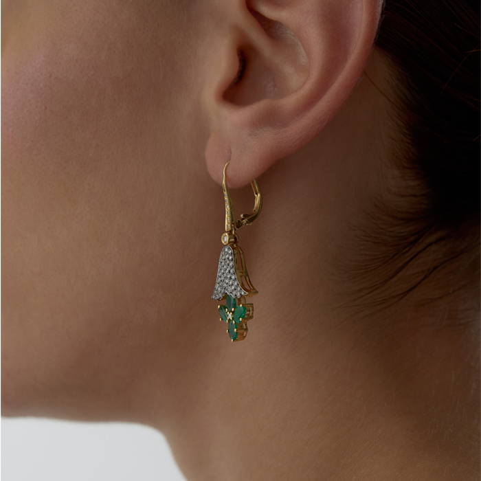 1.60 Ct Zümrüt Pırlanta Mireon Küpe - Siempre (1)