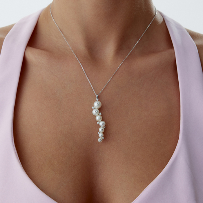 18 Ayar 0.25 Karat İnci Pırlanta Kolye - Siempre