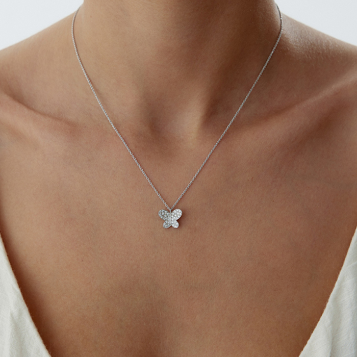 18 Ayar 0,28 Karat Kelebek Pırlanta Kolye - Siempre