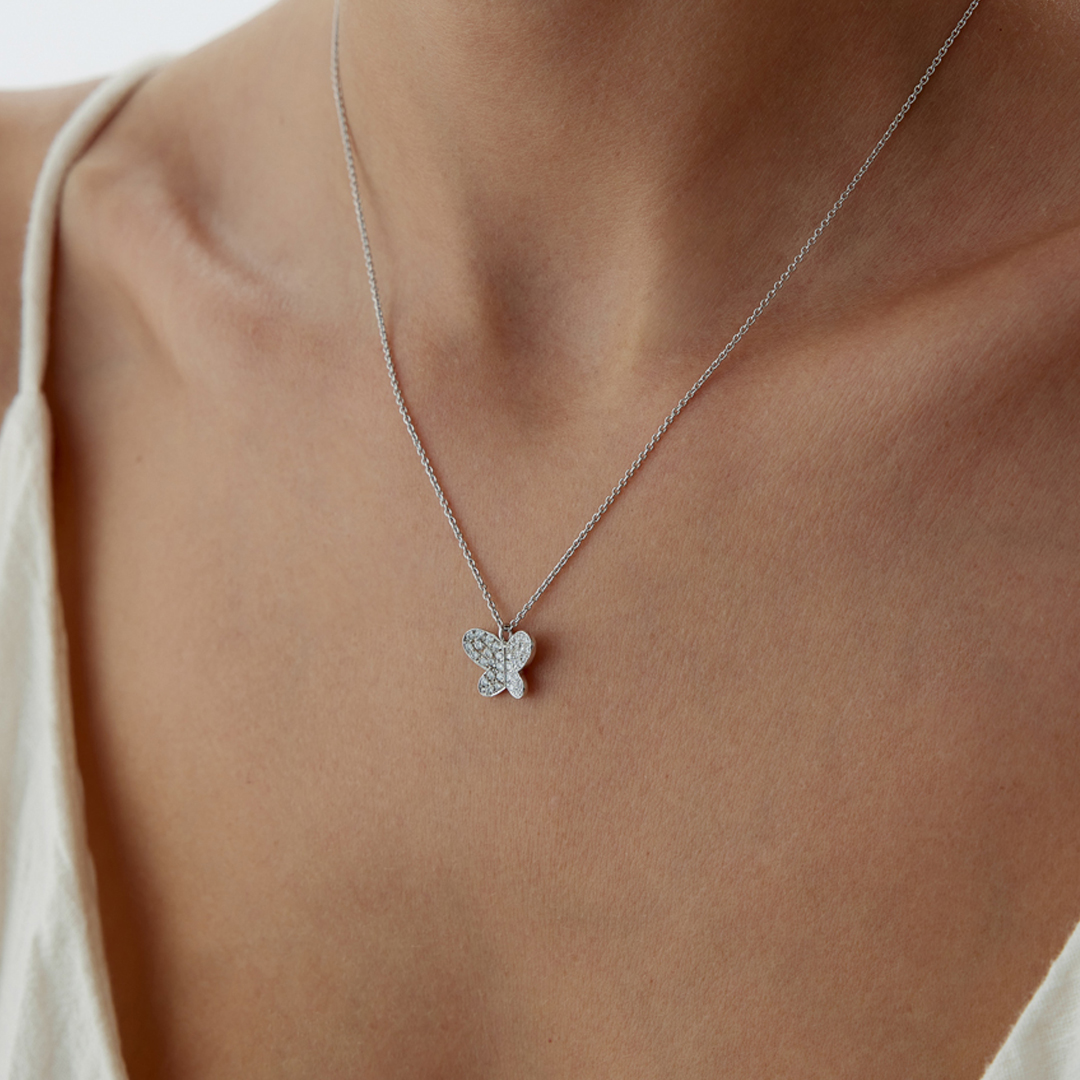 18 Ayar 0,28 Karat Kelebek Pırlanta Kolye - Siempre (1)