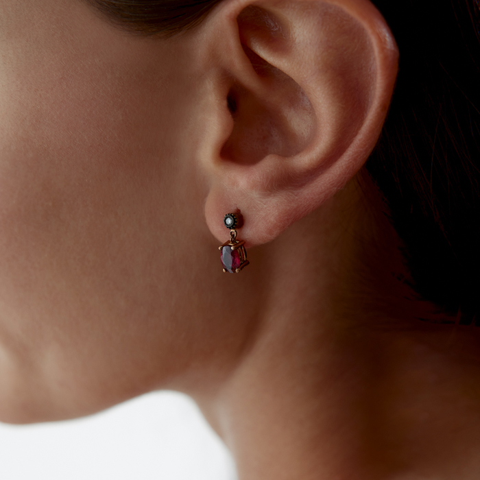 1.97 Ct Elmas Yakut Sallantılı Küpe - Siempre (1)