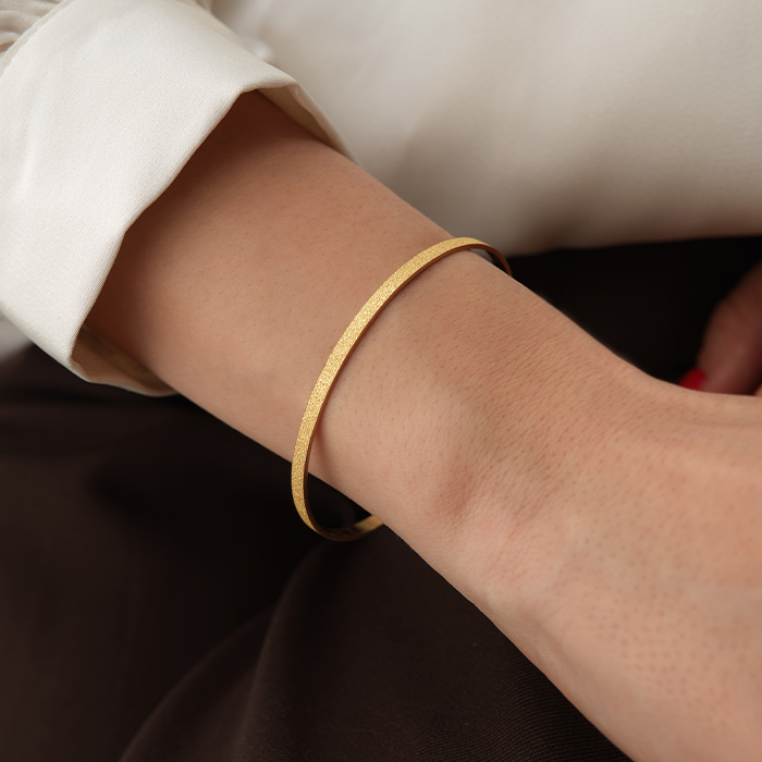 22 Ayar 10.00 Gr Kumlu Dokulu Altın Bilezik - Şen Bilezik