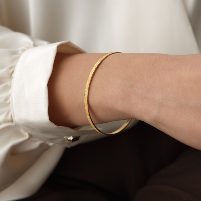 22 Ayar 10.00 Gr Kumlu Dokulu Altın Bilezik - Şen Bilezik (1)