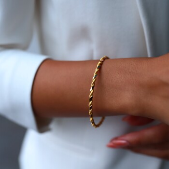 22 Ayar 15.00 Gr İkili Burma Bilezik - Şen Bilezik