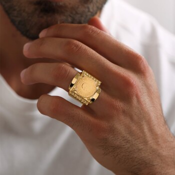 22 Ayar Çeyrek Altın Erkek Yüzük - C.sümer