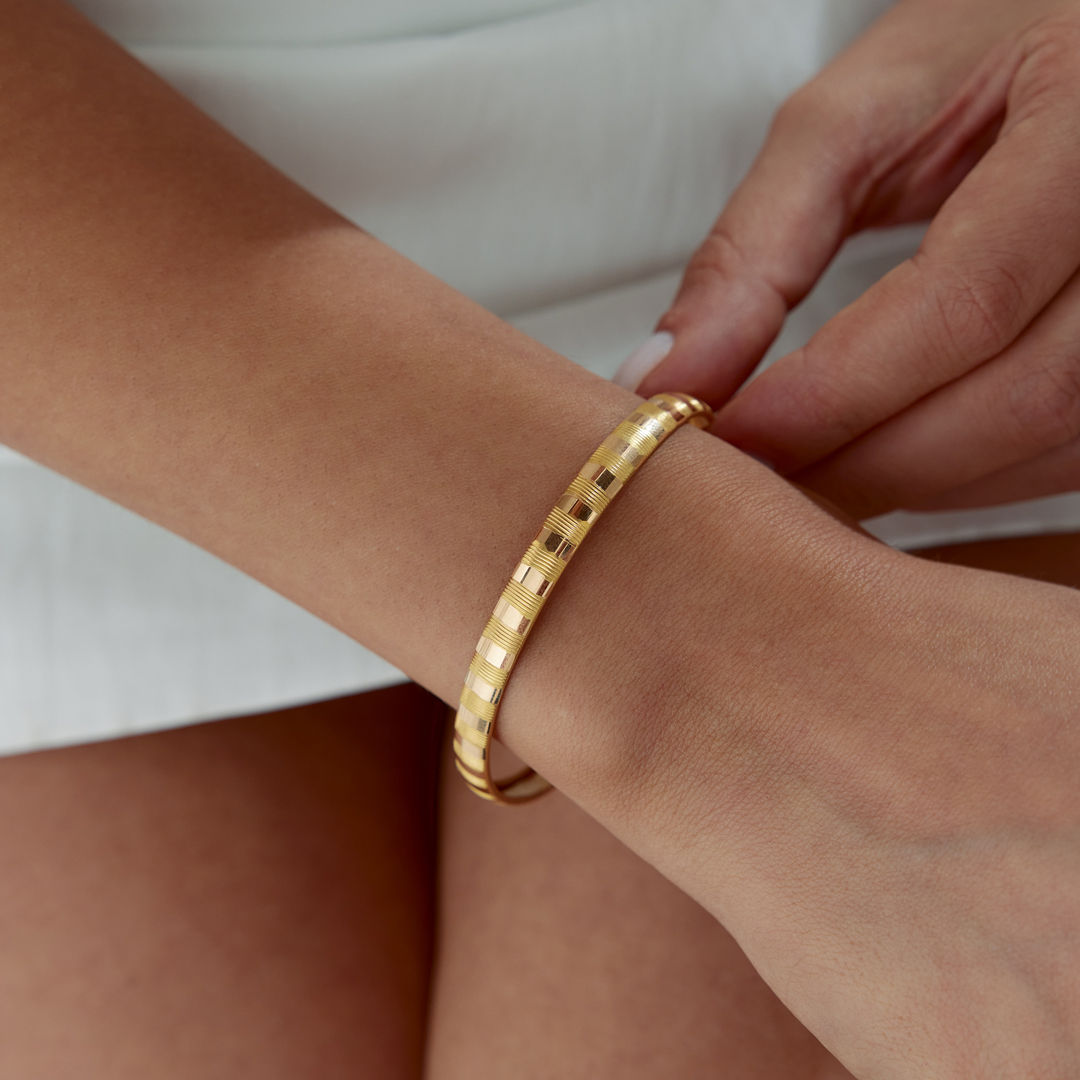 22 Ayar Düz Çizgili Bilezik - 1