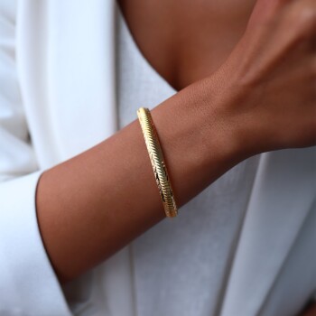 22 Ayar Mat Çapraz İşlemeli Bilezik - Şen Bilezik