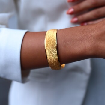 22 Ayar Mat İşlemeli Bilezik - Şen Bilezik