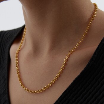 22 Ayar Oval Ataç Zincir - Taç (1)