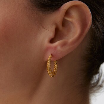 22 Ayar Pul Zincir Küpe - C.sümer