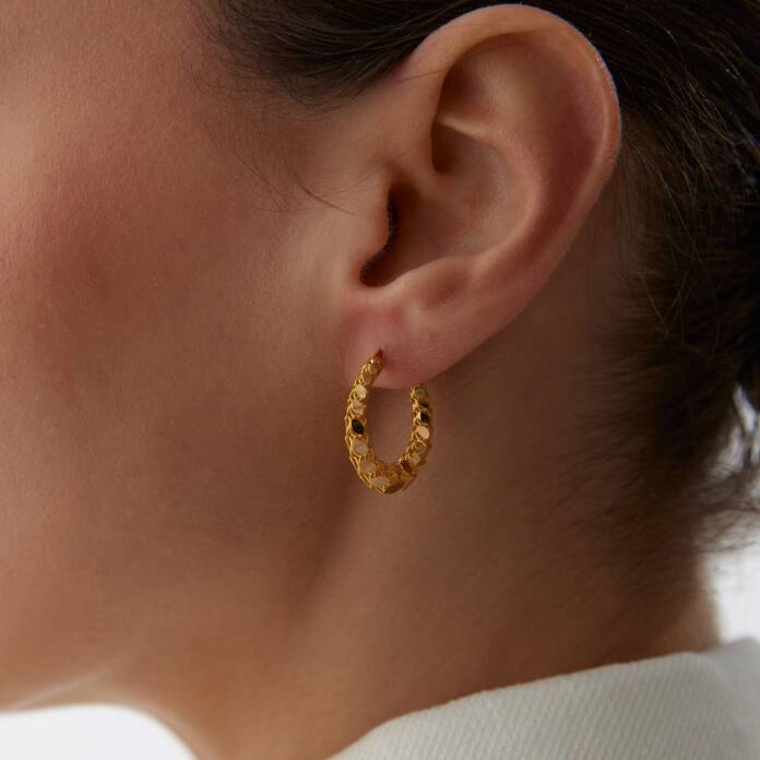 22 Ayar Pul Zincir Küpe - 2