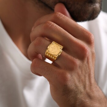 22 Ayar Reşat Çeyrek Erkek Yüzük - C.sümer