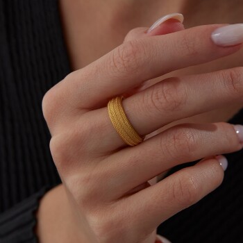 22 Ayar Stripe Yüzük - Dokuz Yüz On Altı (1)