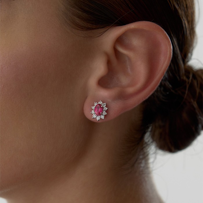 2.56 Ct Yakut Pırlanta Nora Küpe - Siempre