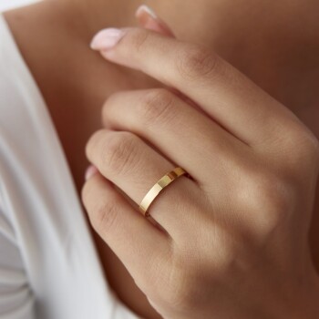 3.0 mm Köşeli Düz Alyans - Tülay Alyans