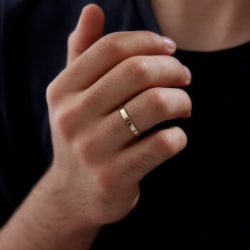 3.00 mm Köşeli Düz Erkek Alyans - Tülay Alyans