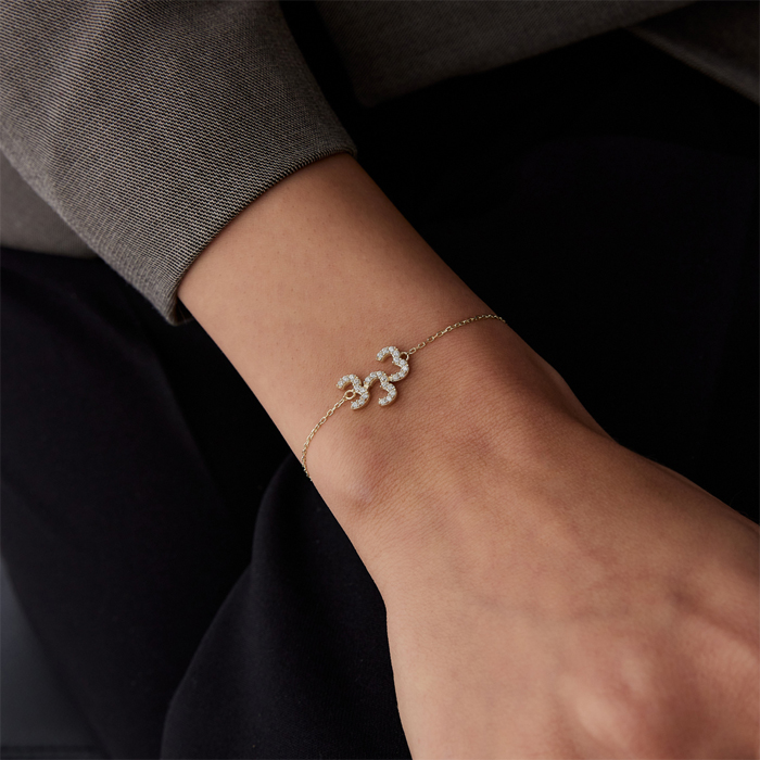 333 Taşlı Manifest Bileklik - Tuana