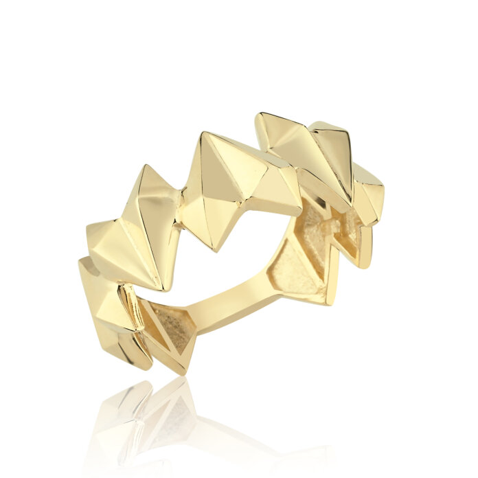 3D Asimetri Kalp Fast Yüzük - 5