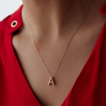 3D Düz Harf Kolye - Rayna