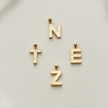 3D Kalemli Harf Kolye Ucu - Özçelik