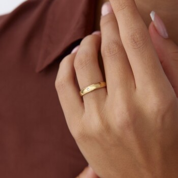 4.0 mm Taşlı Bombe Klasik Alyans - Tülay Alyans