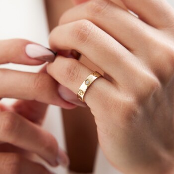 4.20 mm Taşlı Love Alyans - Haskar