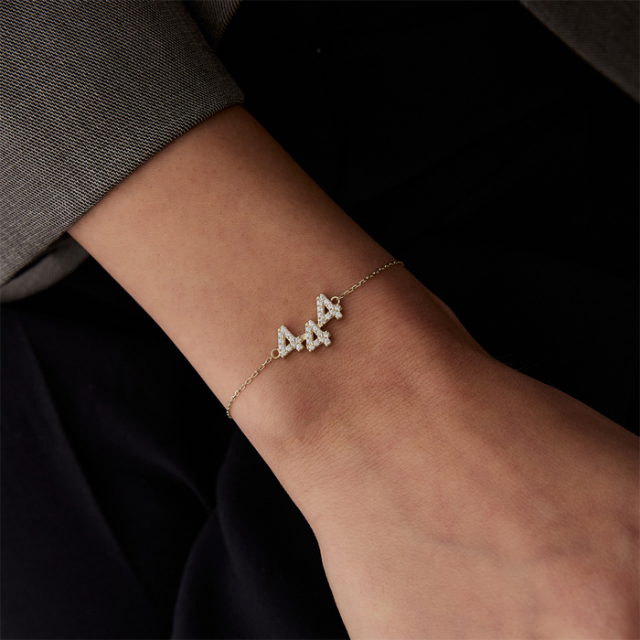 444 Taşlı Manifest Bileklik - Tuana