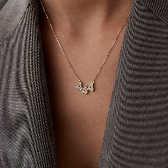 444 Taşlı Manifest Kolye - 1