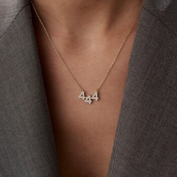 444 Taşlı Manifest Kolye - 2