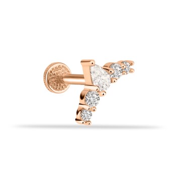 5 Taşlı Minimal Tragus Piercing - Dianora