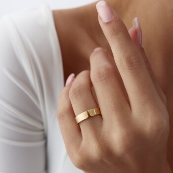 5.0 mm Köşeli Düz Alyans - Tülay Alyans