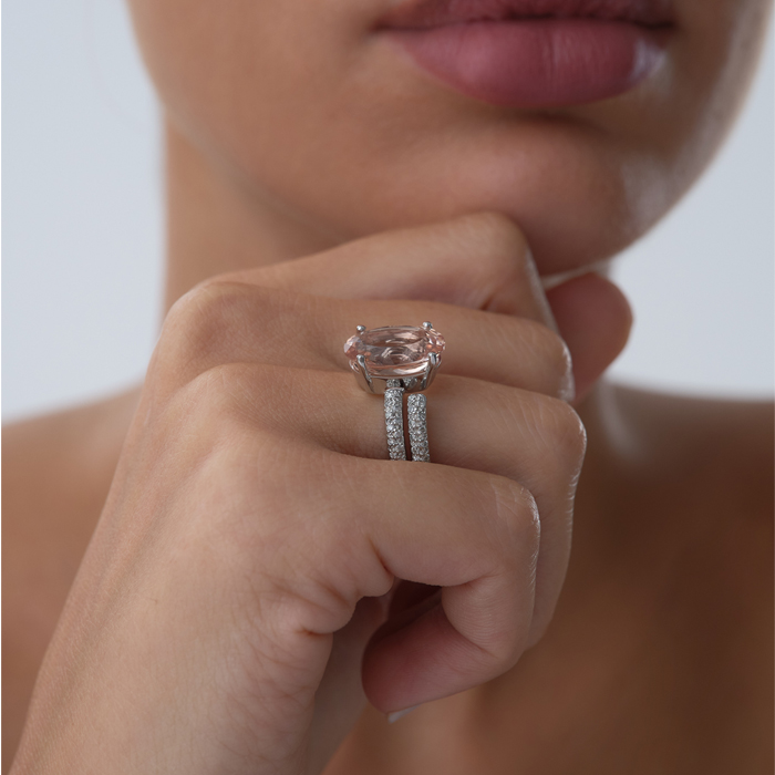 5.00 ct Oval Kesim Morganite Pırlanta Yüzük - Siempre (1)