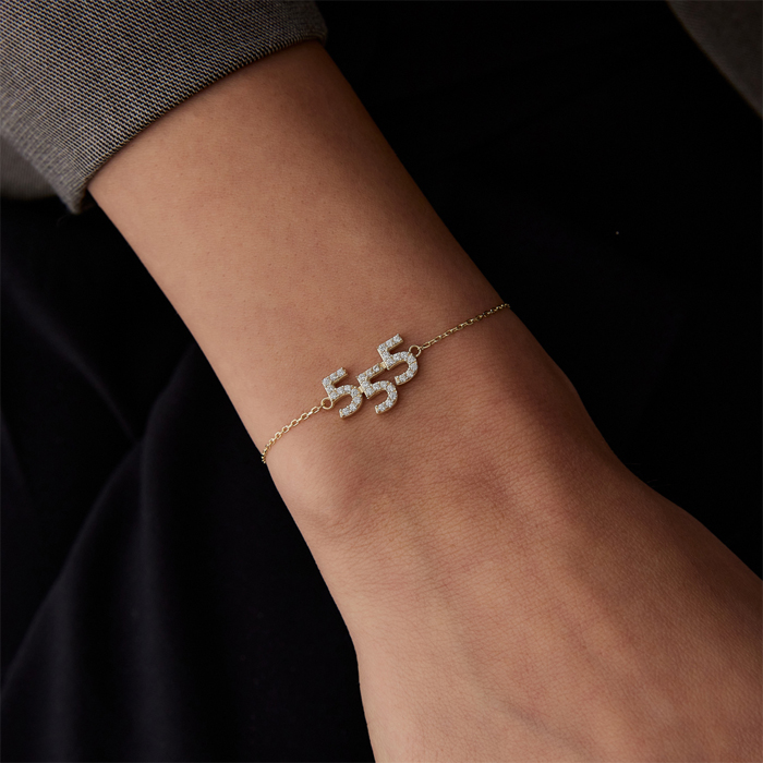 555 Taşlı Manifest Bileklik - Tuana