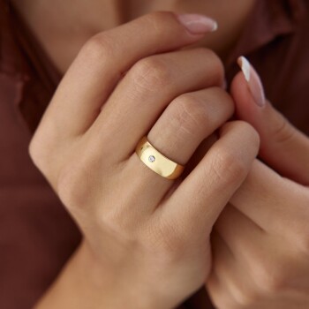 6.0 mm Taşlı Bombe Klasik Alyans - Tülay Alyans