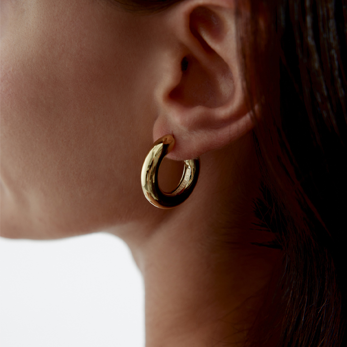 6.00 mm Luna Halka Küpe - Mg Gold (1)