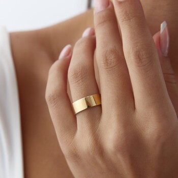 7.0 mm Köşeli Düz Alyans - Tülay Alyans