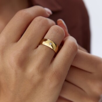 7.0 mm Taşlı Bombe Klasik Alyans - Tülay Alyans