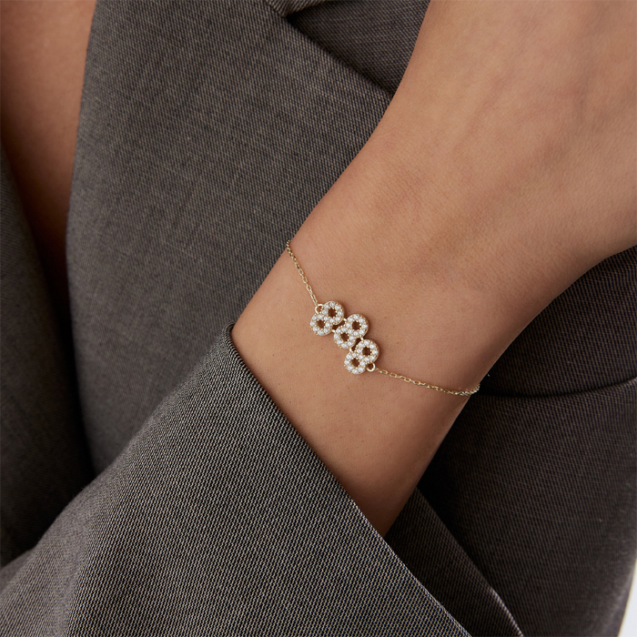 888 Taşlı Manifest Bileklik - Tuana