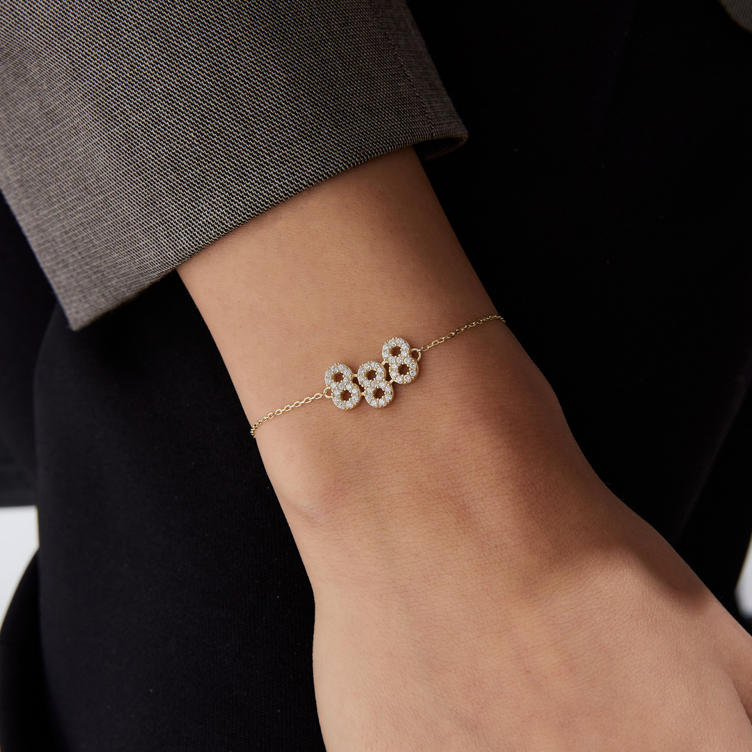 888 Taşlı Manifest Bileklik - 2