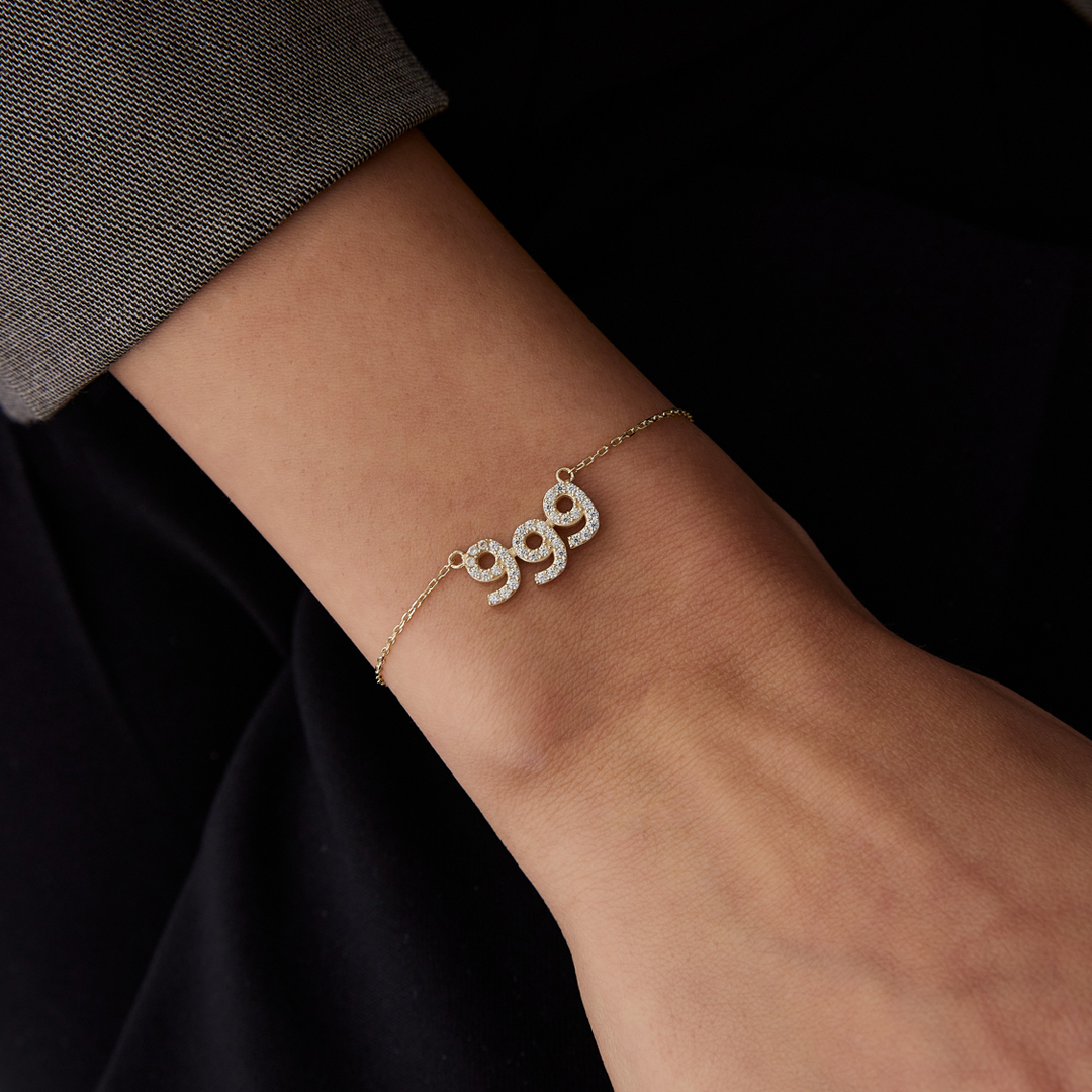 999 Taşlı Manifest Bileklik - 1
