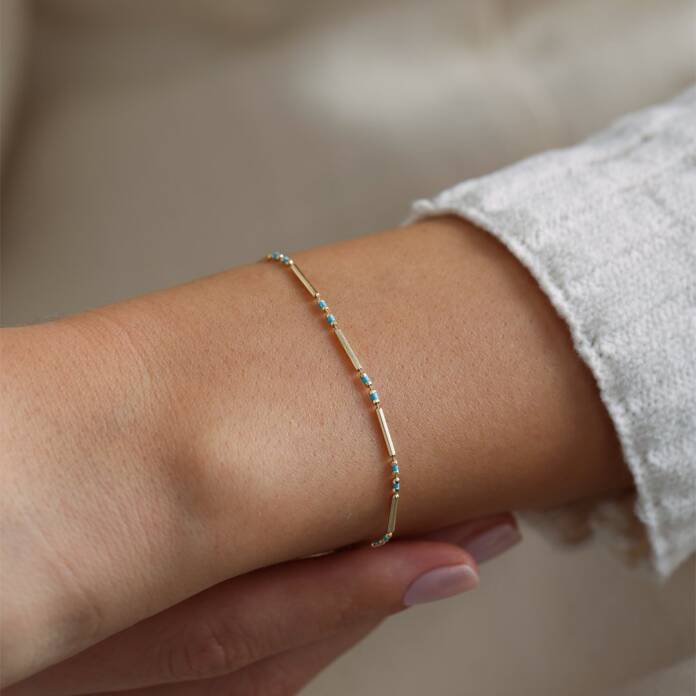 Açık Mavi Çubuk Bileklik - 1