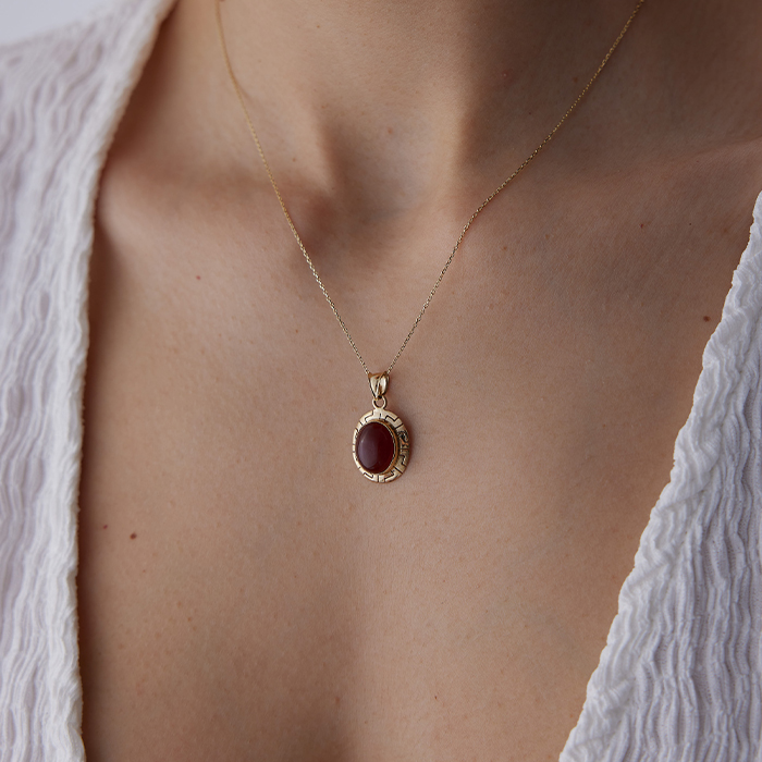 Akik Taşlı Greek Kolye - Osman (1)