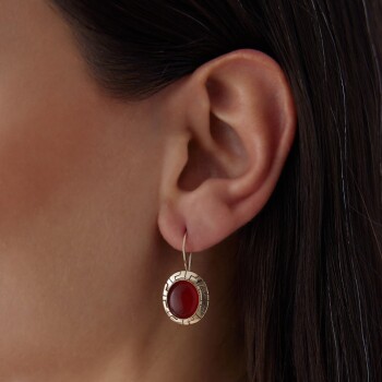 Akik Taşlı Greek Küpe - Osman