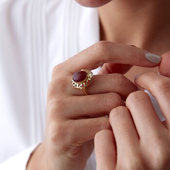 Akik Taşlı Greek Yüzük - Osman (1)