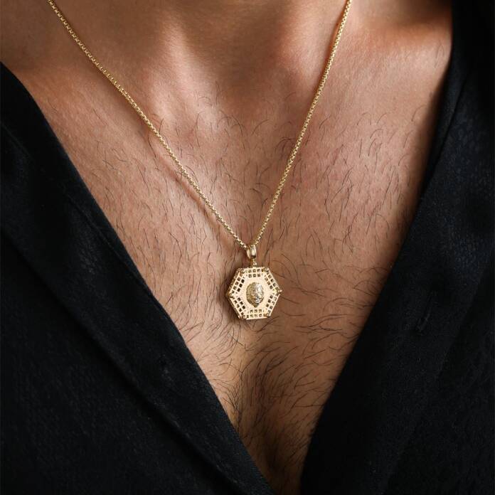 Altıgen Aslan Pia Erkek Kolye - 1