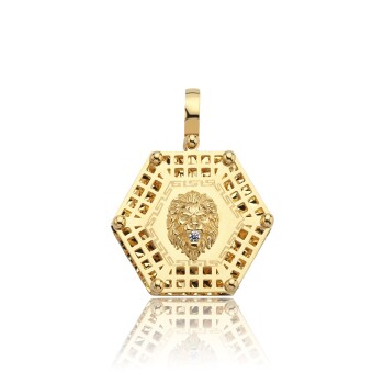 Altıgen Aslan Pia Kolye Ucu - Koçak