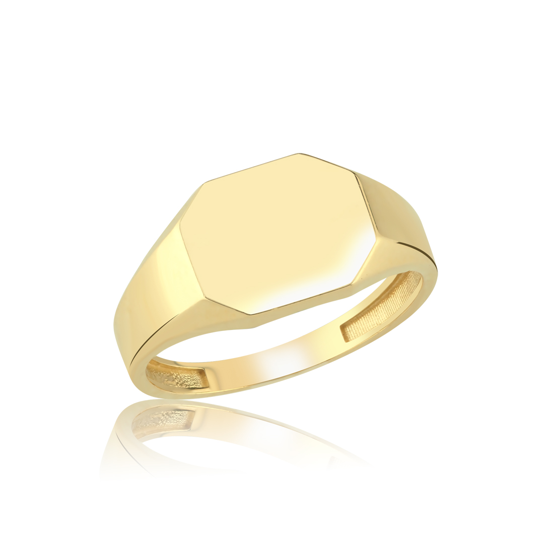 Geometrik Form Plaka Altın Yüzük - 1