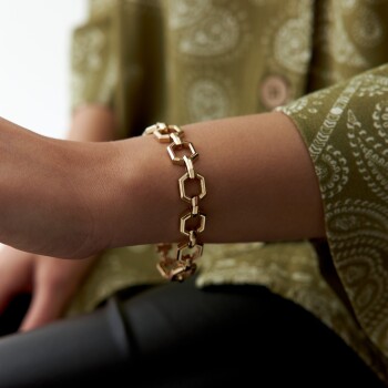 Altıgen Kalın Zincir Bileklik - Özer (1)